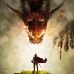 بررسی بازی Dragon's Dogma 2 جنگجو مقابل اژدهای قرمز آتشین