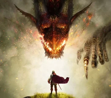 بررسی بازی Dragon's Dogma 2 جنگجو مقابل اژدهای قرمز آتشین