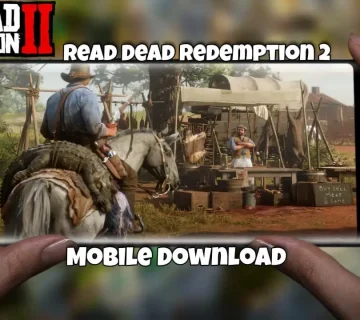 تصویر اجرای بازی Red Dead Redemption 2 روی گوشی موبایل رد دد 2 برای موبایل رد دد ریدمپشن 2 آرتور سوار اسب در کمپ