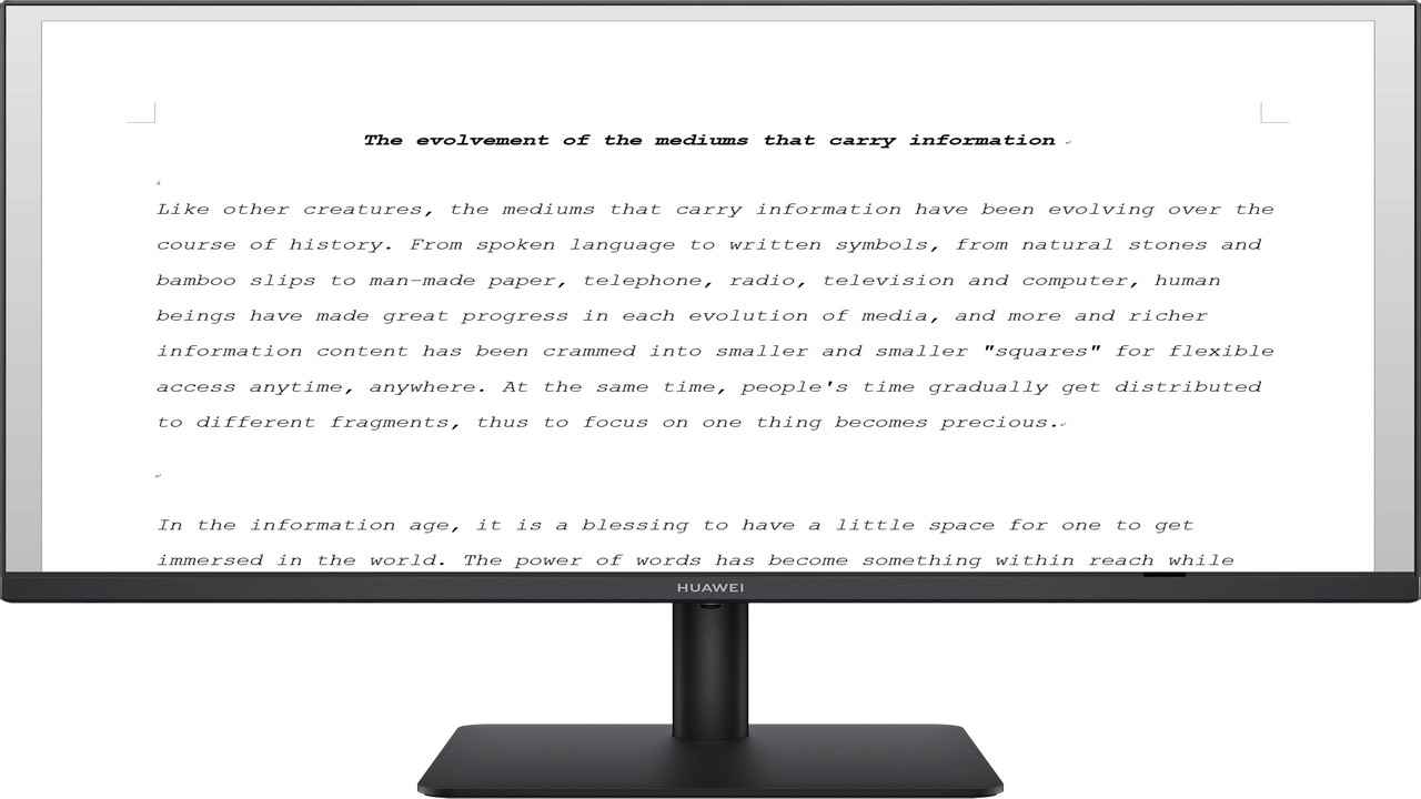 حالت مطالعه مانیتور هوآوی MateView SE Standard Edition