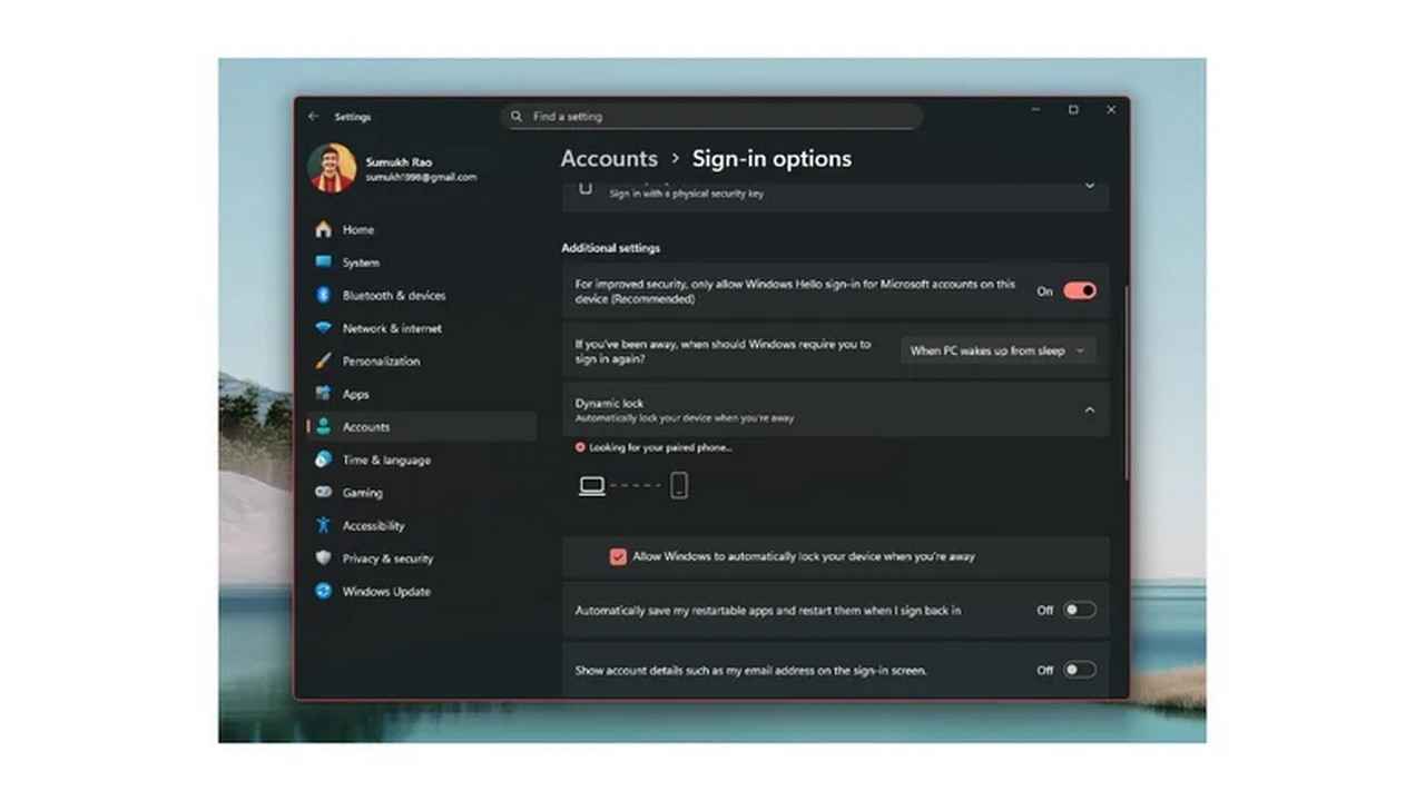 قفل خودکار کامپیوتر هنگام دور شدن