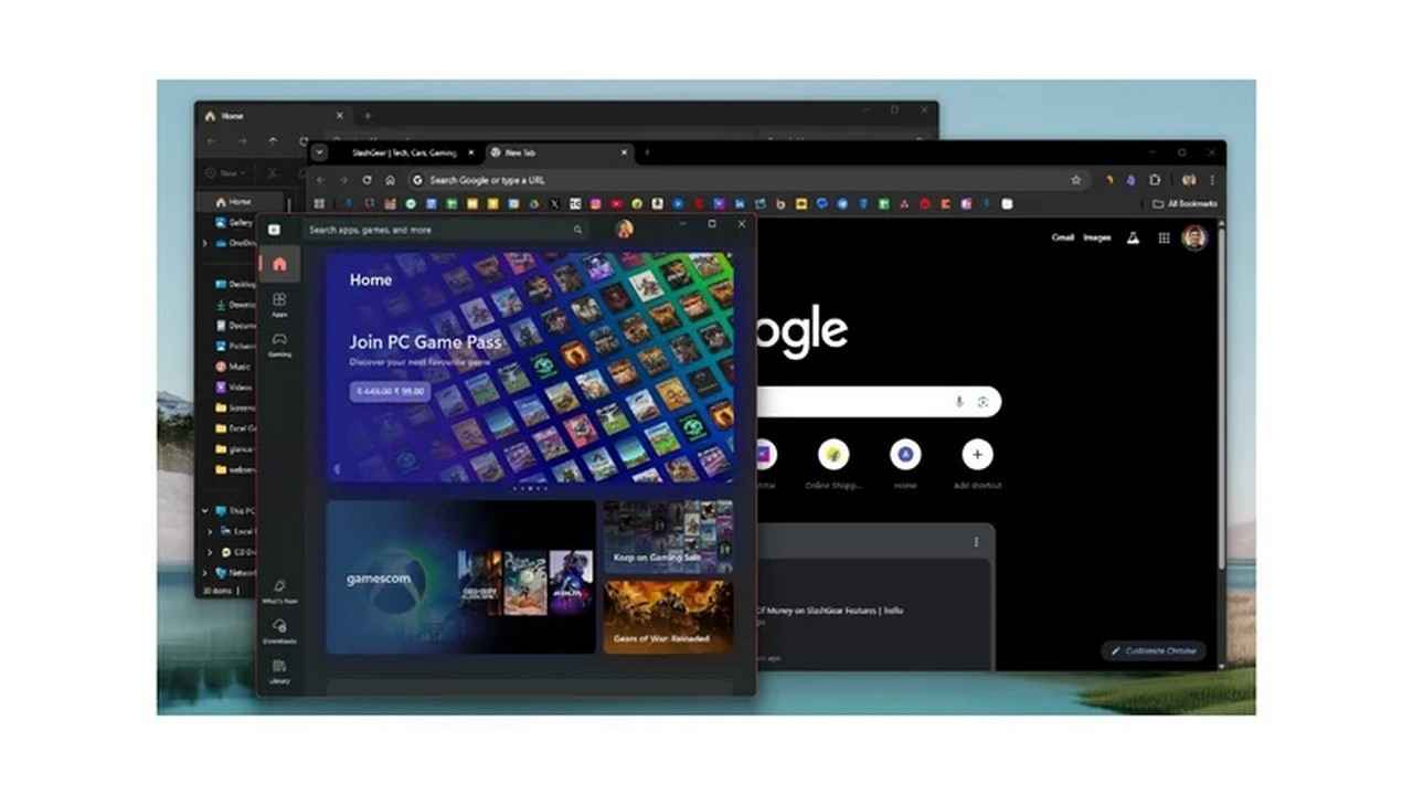 چندین پنجره باز در ویندوز ۱۱