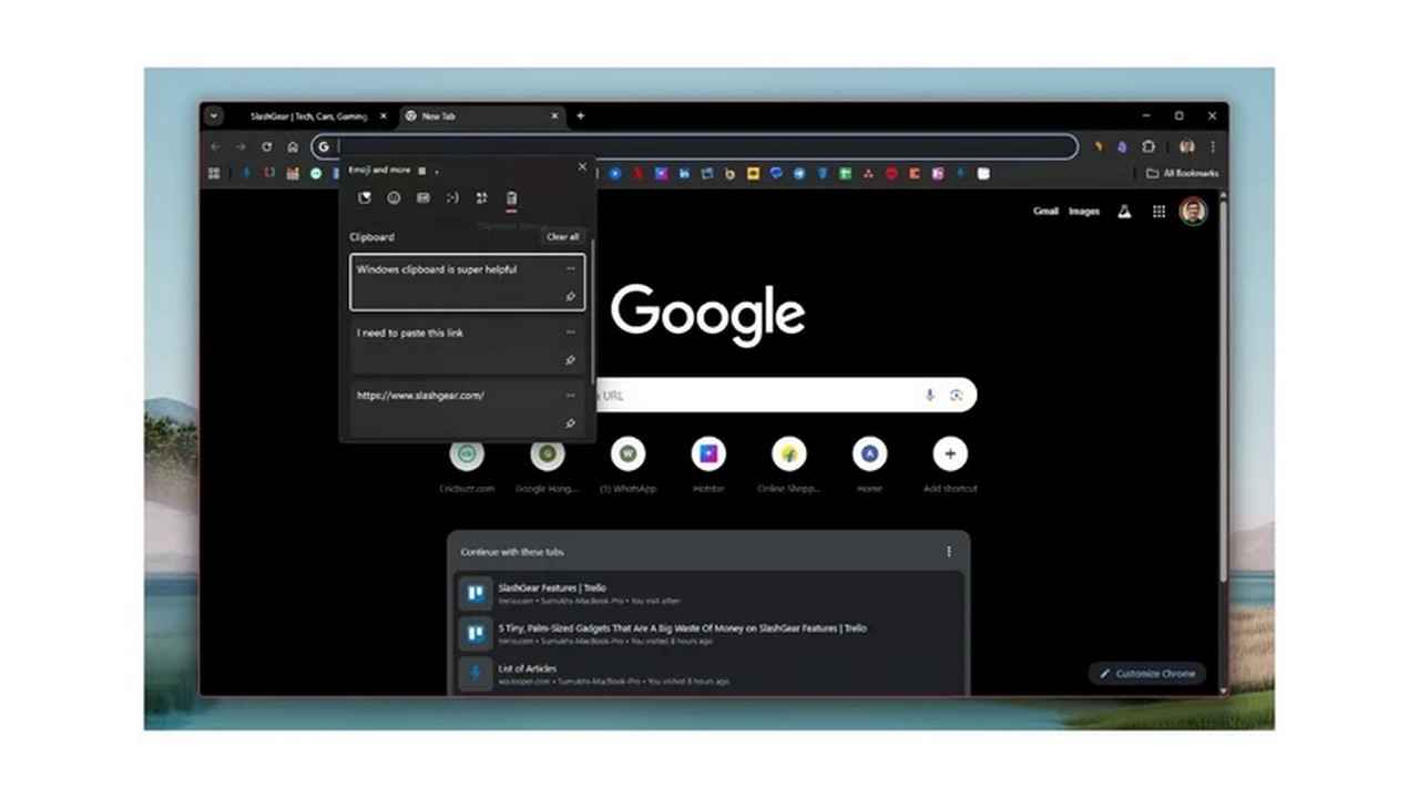 کلیپ‌بورد ویندوز برای چسباندن موارد