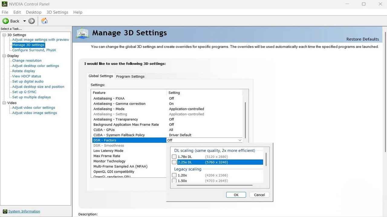 تنظیمات کنترل پنل انویدیا