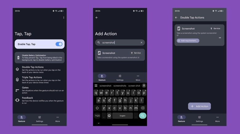 پیکربندی ژستهای دوبار ضربه و سهبار ضربه در اپلیکیشن Tap, Tap.