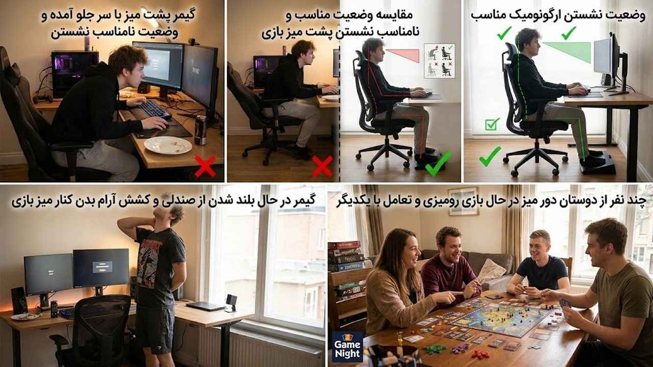 راه بهبود کمر درد و مچ درد در گیمر ها